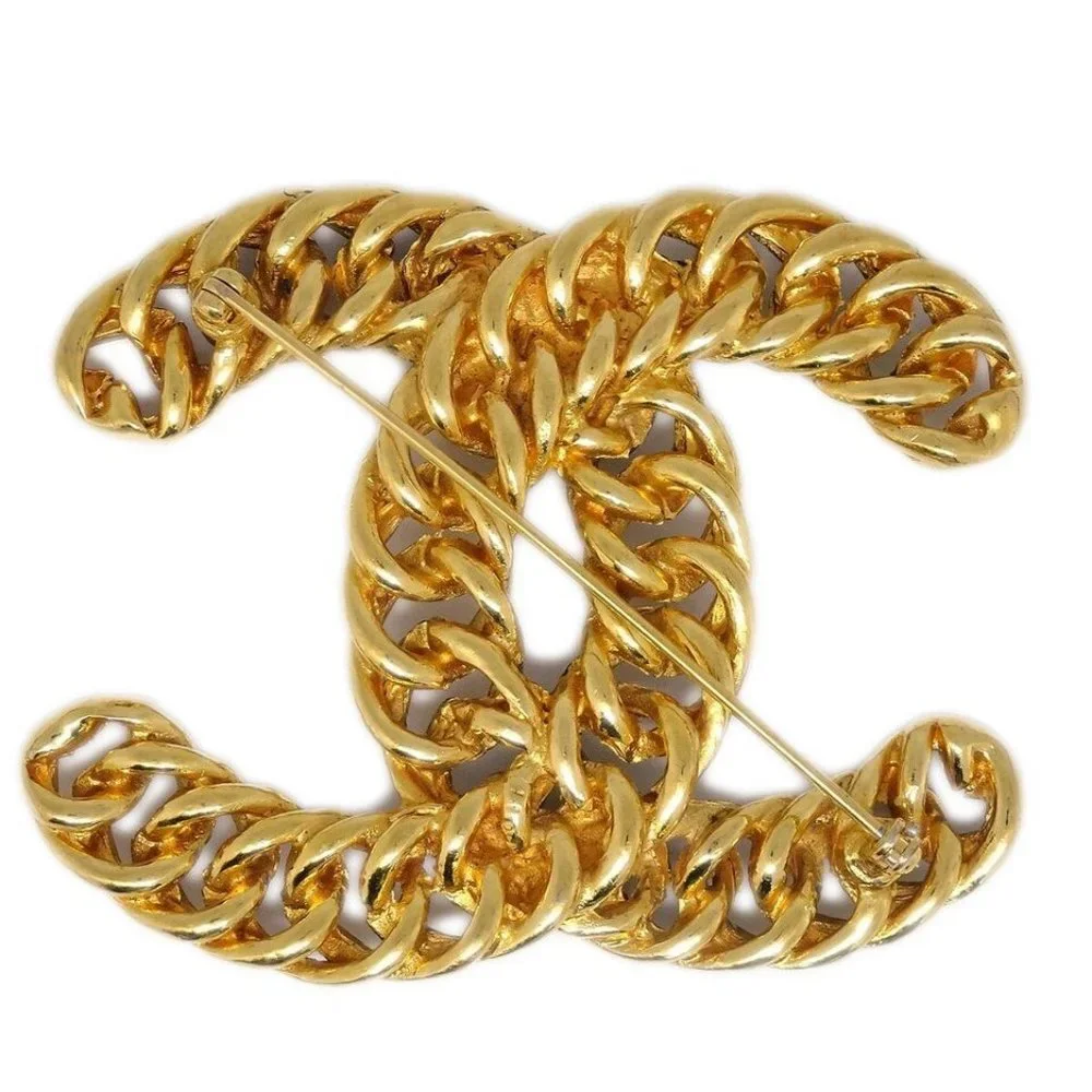 Chanel CC Brooch Pin Gold 1107 121314